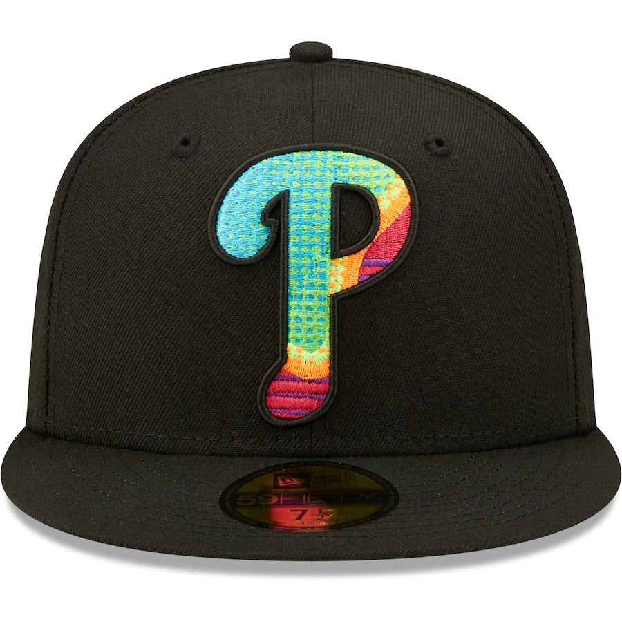 New Era Black Philadelphia Phillies Neon Fill 59FIFTY Fitted Hat