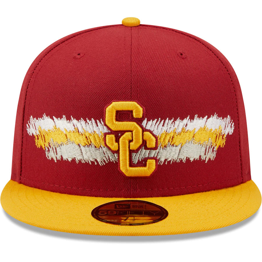 New Era Cardinal USC Trojans Scribble 59FIFTY Fitted Hat