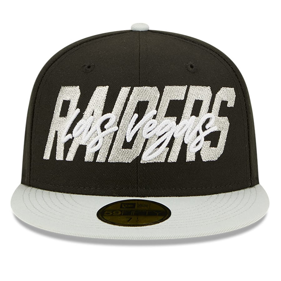 New Era Las Vegas Raiders Black/Gray 2022 NFL Draft On Stage 59FIFTY Fitted Hat