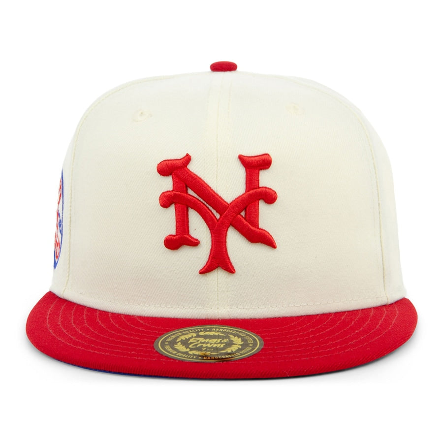 Rings & Crwns New York Cubans Cream/Red Fitted Hat w/ Air Jordan 3 Muslin