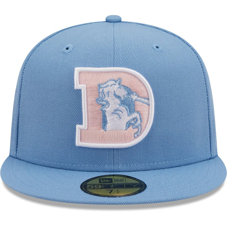 New Era Denver Broncos Light Blue Super Bowl XXIV Historic Logo Pink Undervisor 59FIFTY Fitted Hat