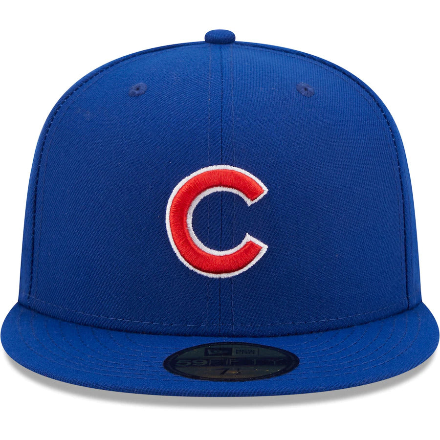 New Era Royal Chicago Cubs Logo Side 59FIFTY Fitted Hat