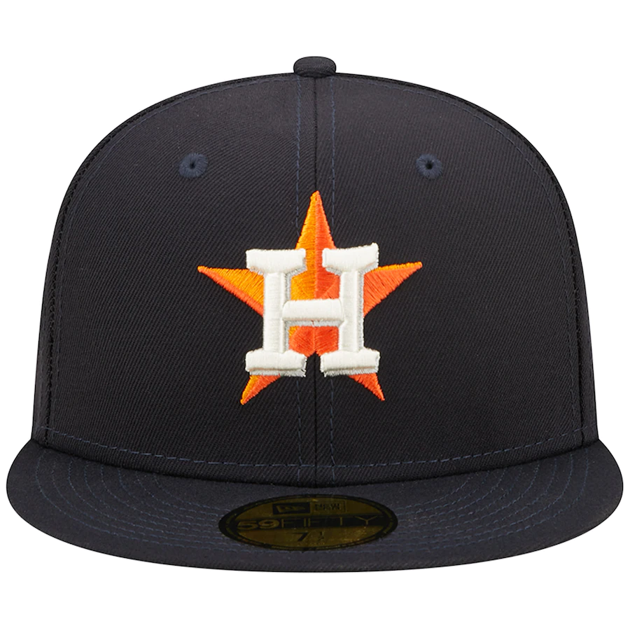 New Era Houston Astros Navy Pop Sweatband Undervisor 2017 MLB World Series Cooperstown Collection 59FIFTY Fitted Hat