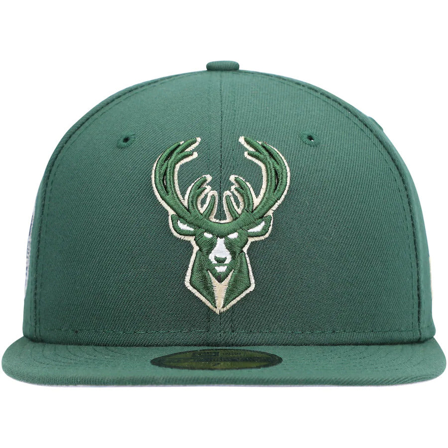 New Era Hunter Green Milwaukee Bucks Team Logoman 59FIFTY Fitted Hat