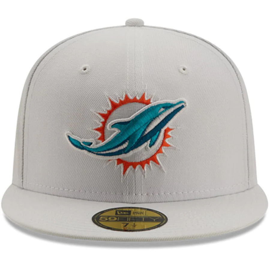 New Era Miami Dolphins White 1999 Pro Bowl Patch AQUA Undervisor 59FIFY Fitted Hat