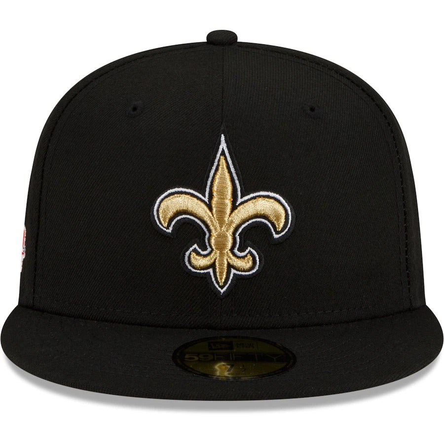 New Era New Orleans Saints Black Patch Up Super Bowl XLIV 59FIFTY Fitted Hat