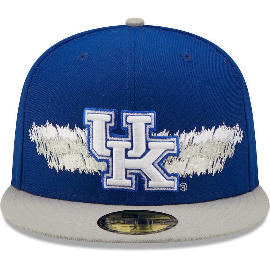 New Era Royal Blue Kentucky Wildcats Scribble 59FIFTY Fitted Hat