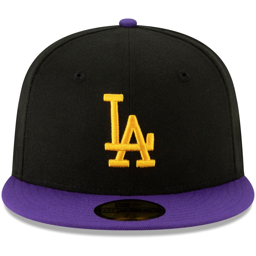 New Era Black/Purple LA Crossover 59FIFTY Fitted Hat