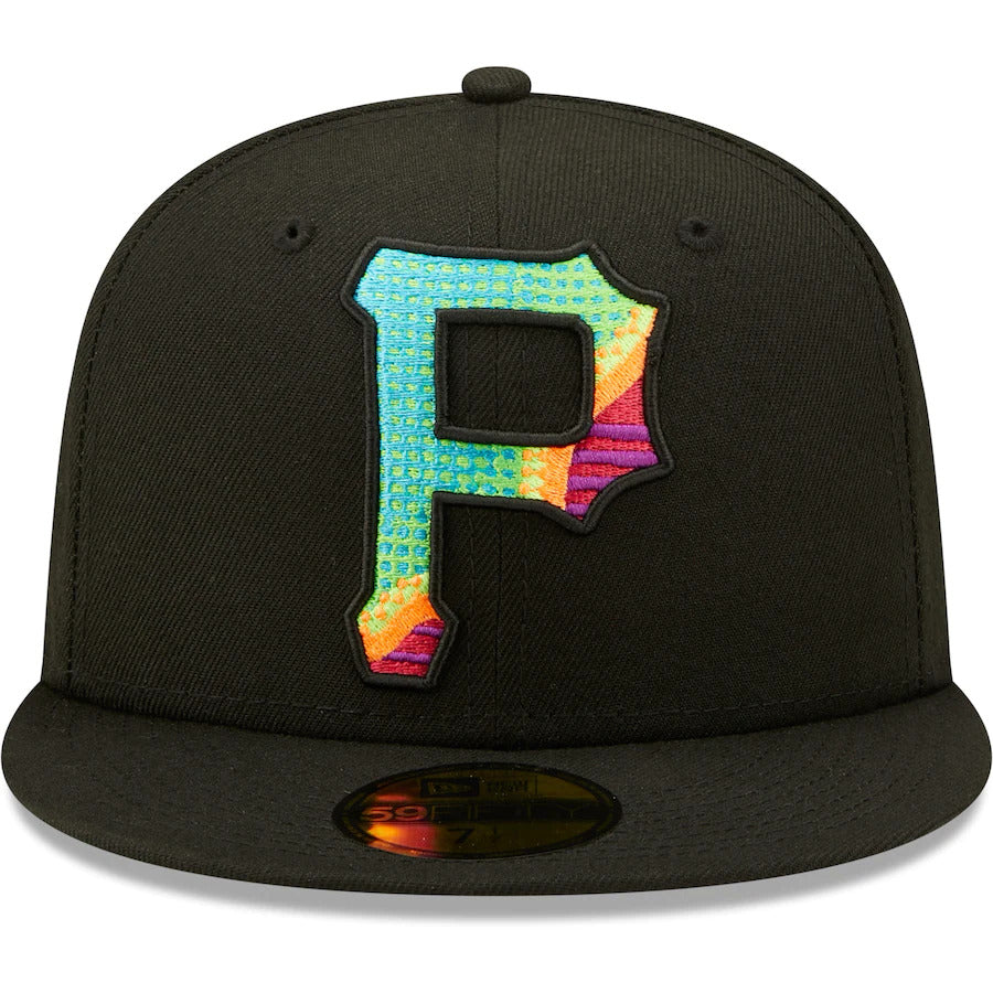 New Era Black Pittsburgh Pirates Neon Fill 59FIFTY Fitted Hat