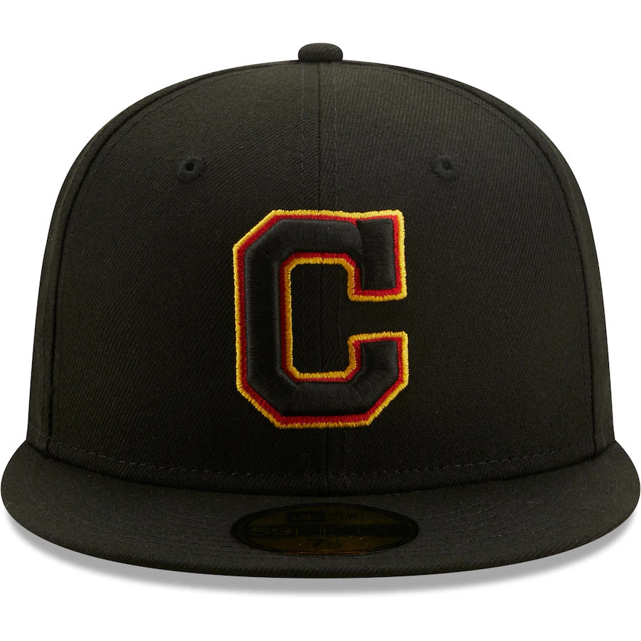 New Era Black Cleveland Indians 2019 MLB All-Star Game Gold Undervisor 59FIFTY Fitted Hat