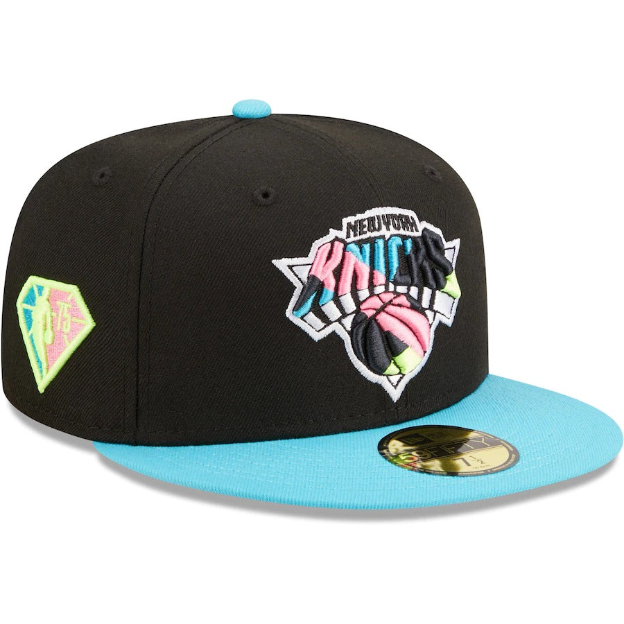 New Era New York Knicks Black/Teal Vice City 59FIFTY Fitted Hat