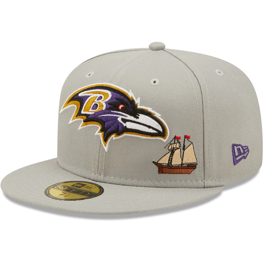 New Era Baltimore Ravens Gray City Describe 59FIFTY Fitted Hat