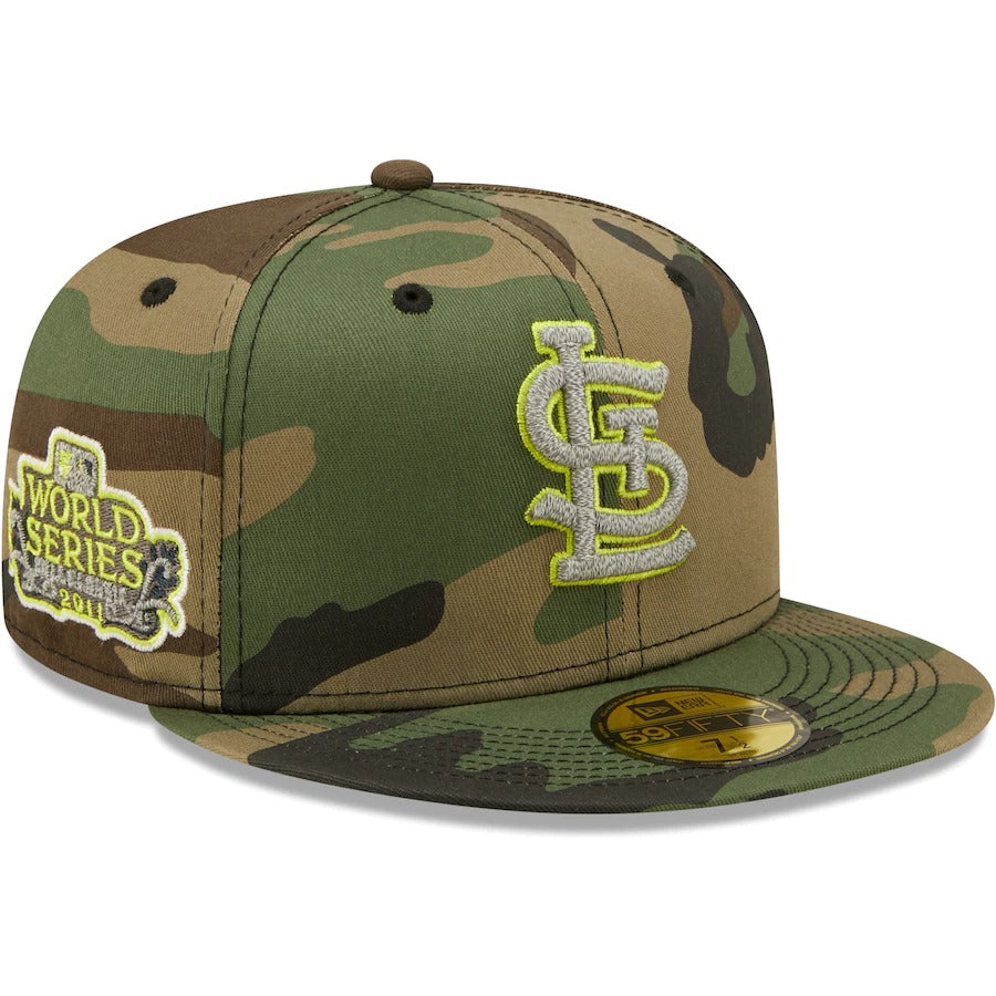 New Era St. Louis Cardinals Camo Cooperstown Collection 2011 World Series Woodland Reflective Undervisor 59FIFTY Fitted Hat
