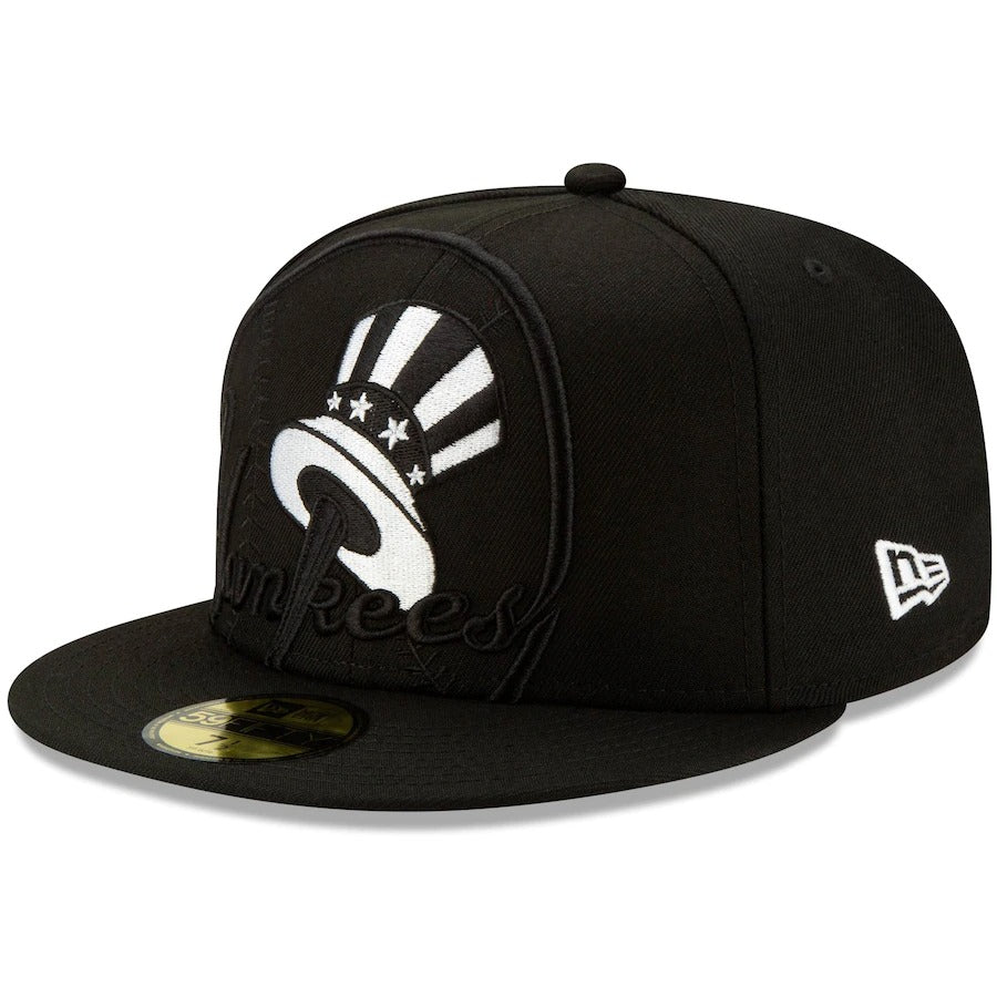 New Era Black New York Yankees Monochrome Logo Elements 59FIFTY Fitted Hat