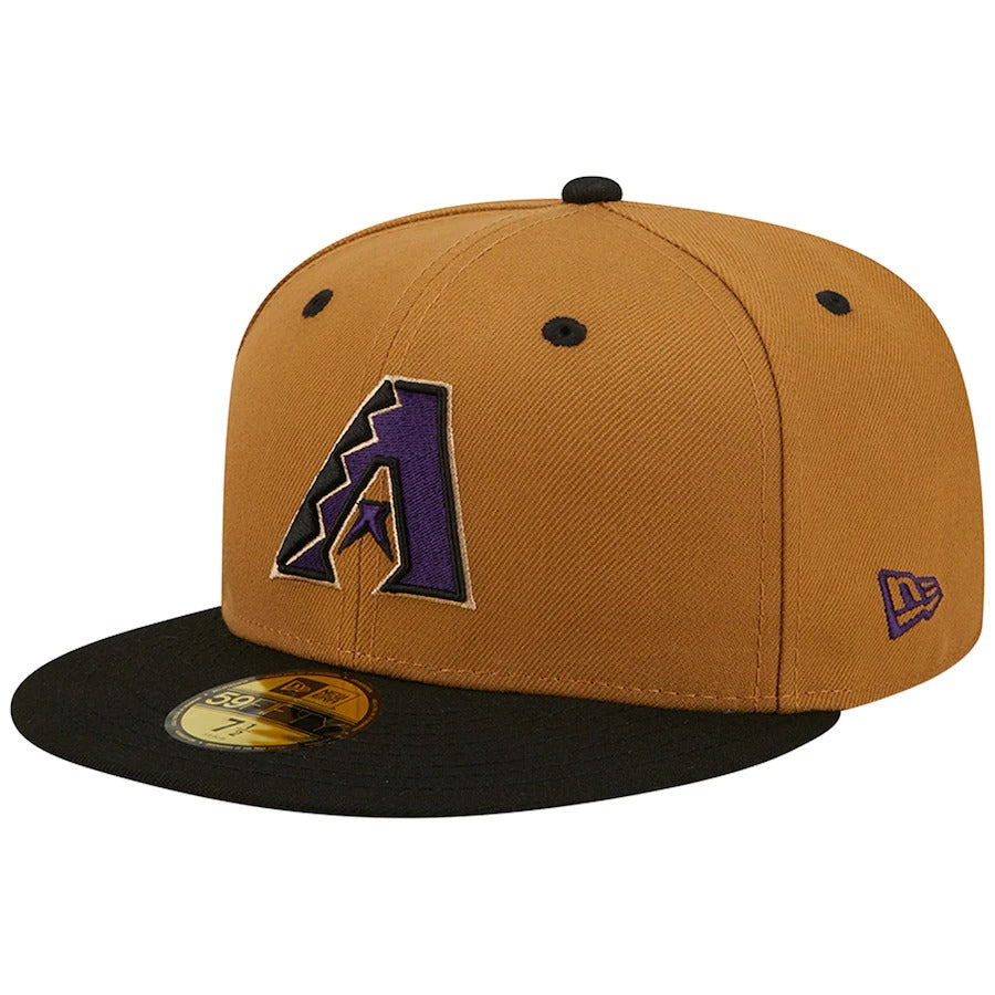 New Era Arizona Diamondbacks Tan 10th Anniversary Purple Undervisor 59FIFTY Fitted Hat