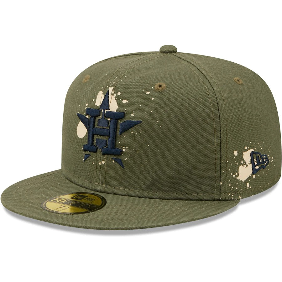 New Era Houston Astros Olive Splatter 59FIFTY Fitted Hat