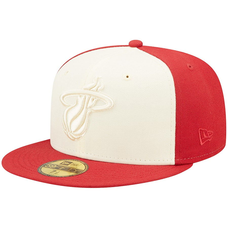 New Era Miami Heat Cream/Red Cork Two-Tone 59FIFTY Fitted Hat