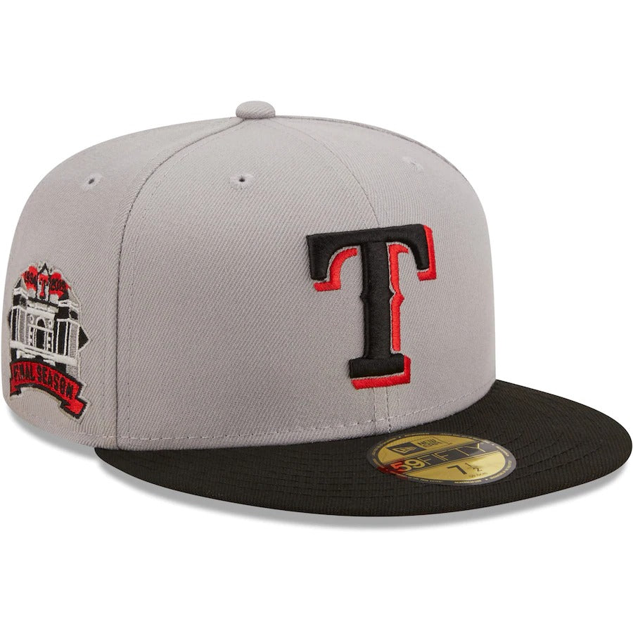 New Era Texas Rangers Gray/Black Final Season at Globe Life Park Red Undervisor 59FIFTY Fitted Hat