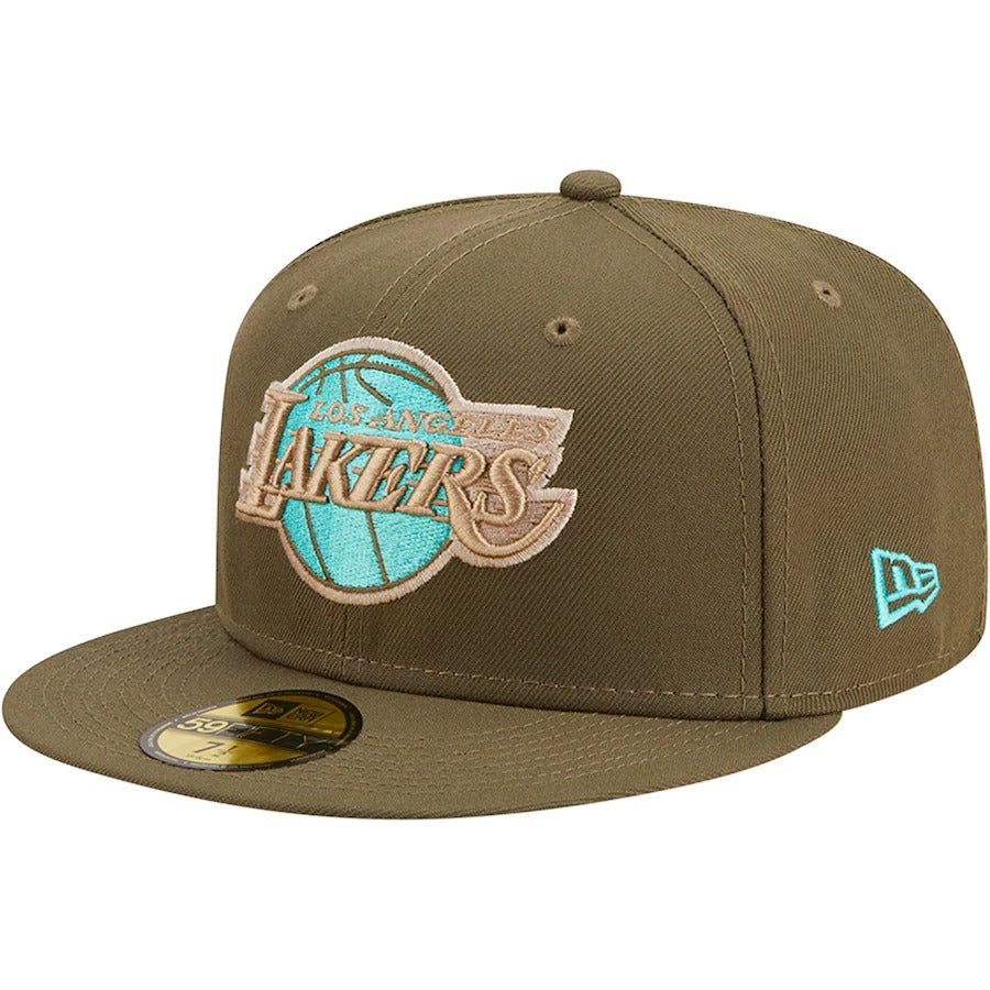 New Era Los Angeles Lakers Olive Army 59FIFTY Fitted Hat