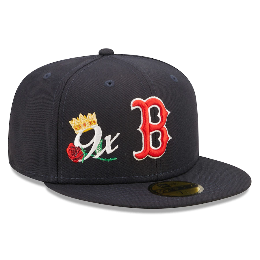 New Era Boston Red Sox Navy 9x World Series Champions Crown 59FIFTY Fitted Hat
