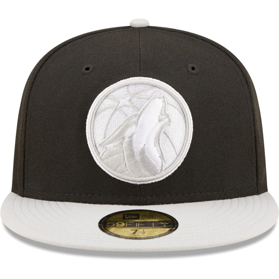New Era Minnesota Timberwolves Black/Gray Two-Tone Color Pack 59FIFTY Fitted Hat