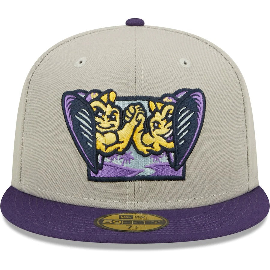 New Era Fort Myers Mighty Mussels Gray Alternate 2 Authentic Collection 59FIFTY Fitted Hat