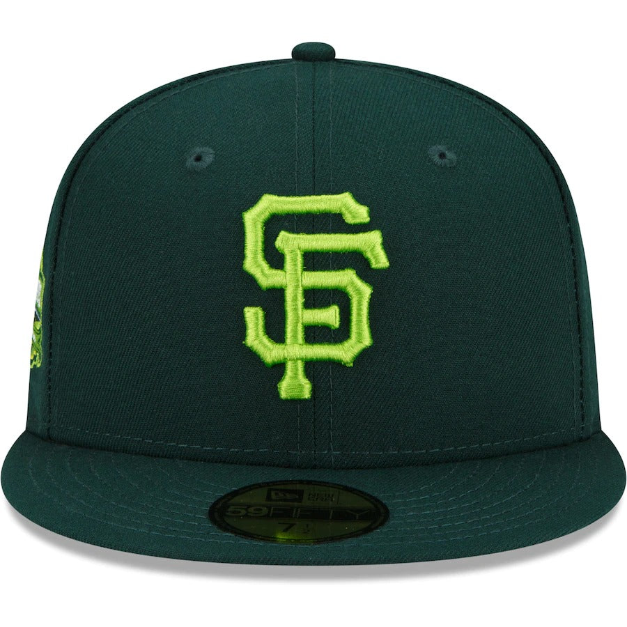 New Era San Francisco Giants Green 2000 Oracle Park Inaugural Season Color Fam Lime Undervisor 59FIFTY Fitted Hat