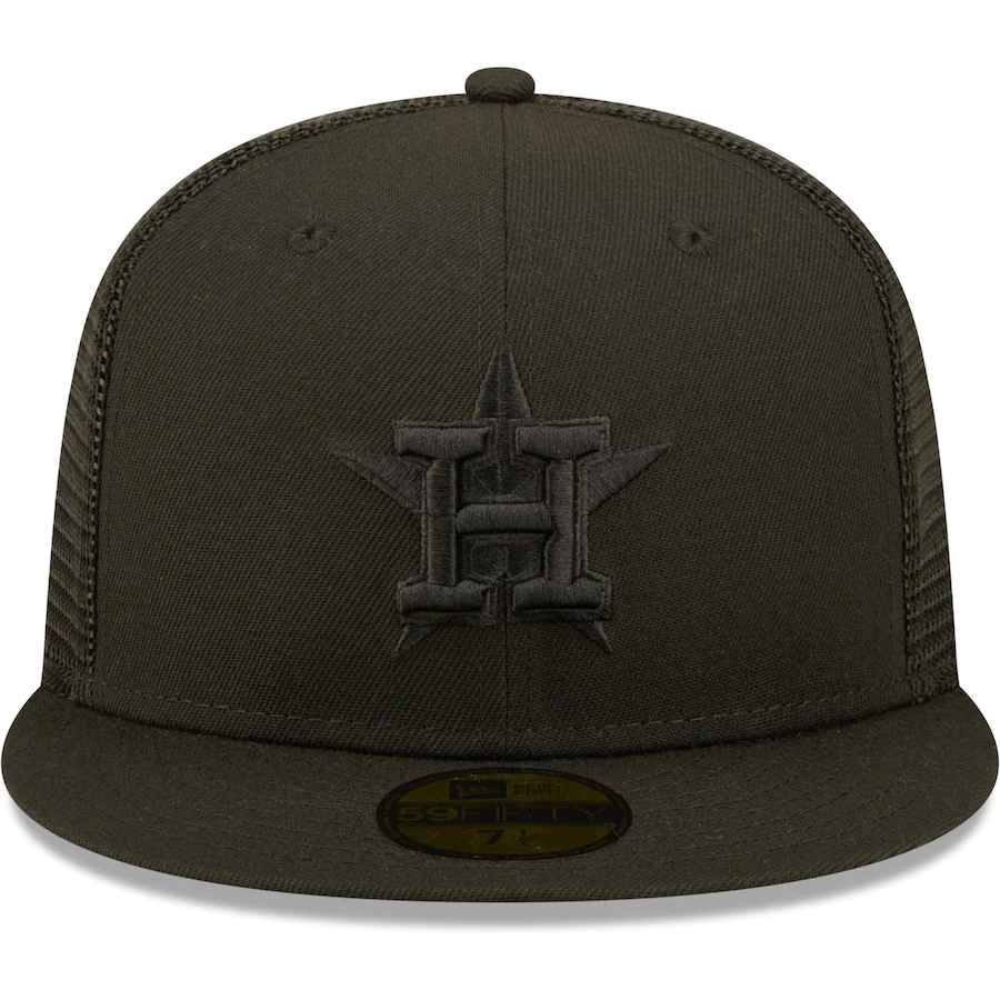 New Era Houston Astros Blackout Trucker 59FIFTY Fitted Hat
