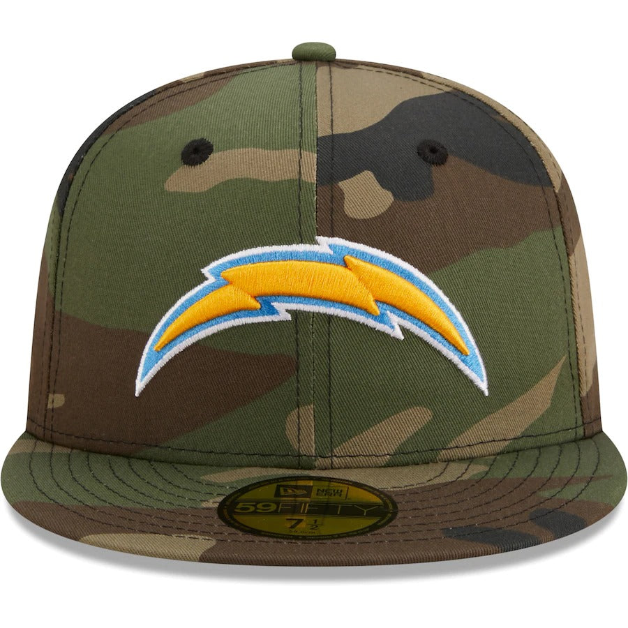 New Era Los Angeles Chargers Camo Woodland 2021 59FIFTY Fitted Hat