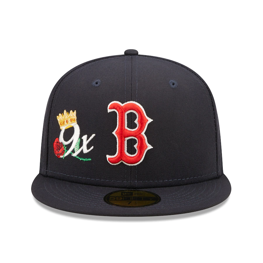 New Era Boston Red Sox Navy 9x World Series Champions Crown 59FIFTY Fitted Hat