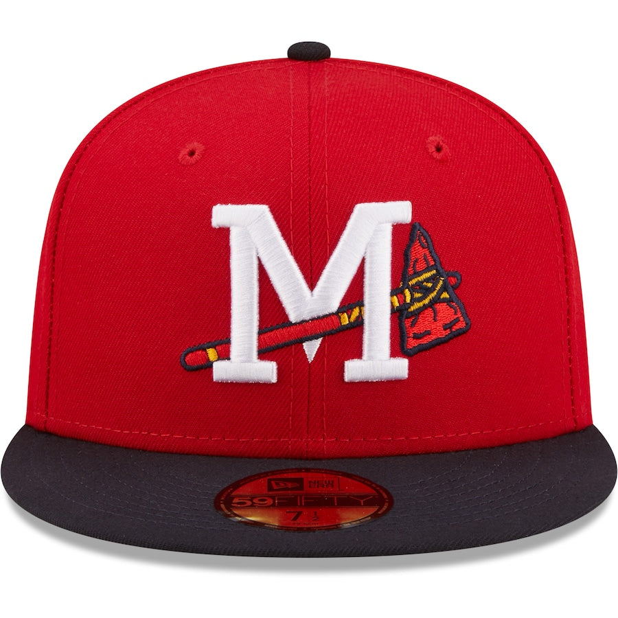 New Era Mississippi Braves Red Authentic Collection 59FIFTY Fitted Hat