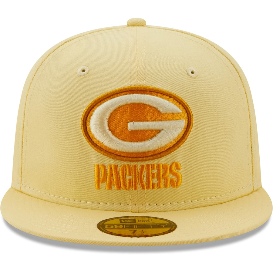 New Era Yellow Green Bay Packers 100 Seasons The Pastels 59FIFTY Fitted Hat