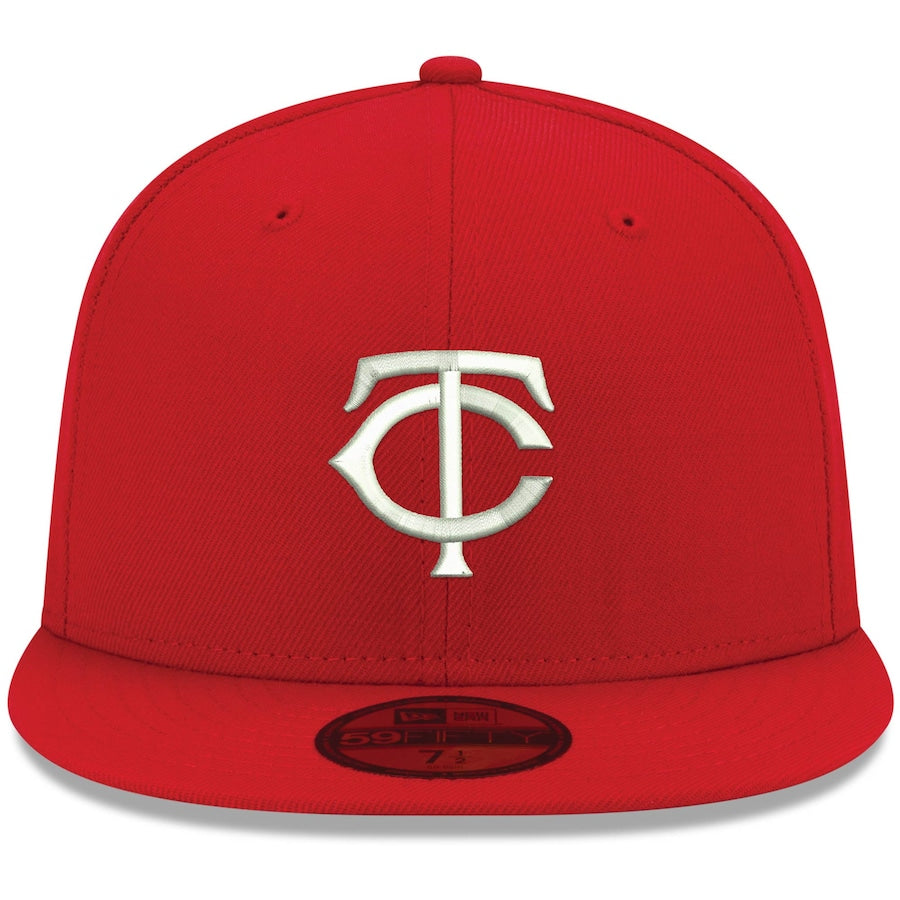New Era Red Minnesota Twins Logo White 59FIFTY Fitted Hat