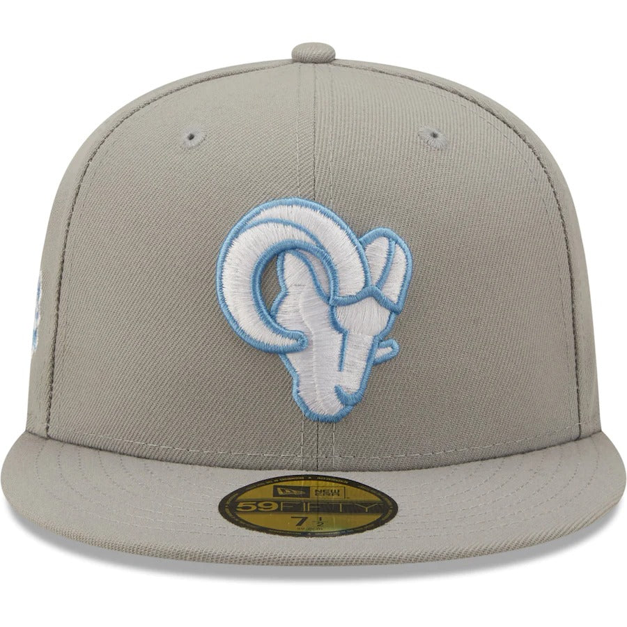 New Era Los Angeles Rams Gray 1986 Pro Bowl Sky Blue Undervisor 59FIFTY Fitted Hat