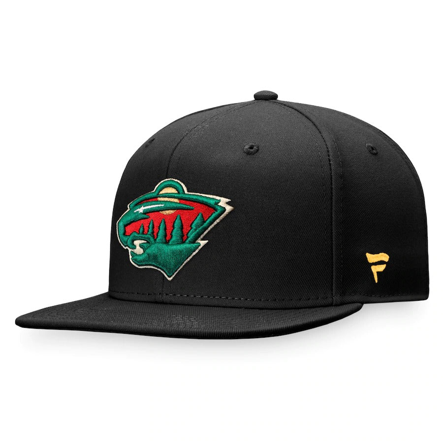 Fanatics Branded Black Minnesota Wild Core Primary Logo Fitted Hat