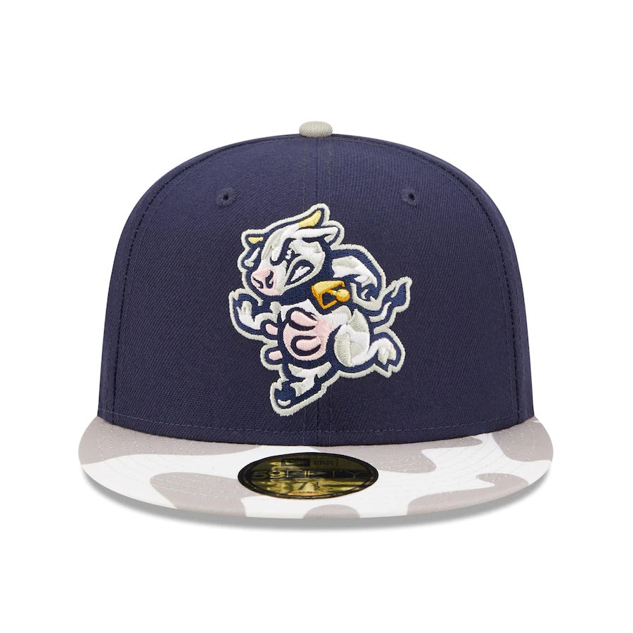 New Era Wisconsin Timber Rattlers Navy/Camo Udder Tuggers Theme Night 59FIFTY Fitted Hat