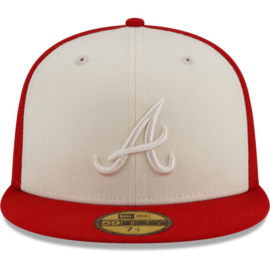 New Era Atlanta Braves Cream/Red Tonal Two-Tone 59FIFTY Fitted Hat