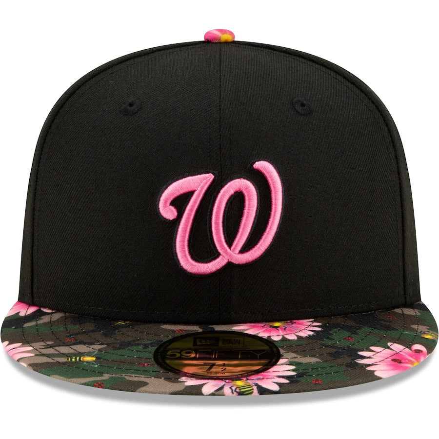 New Era Black Washington Nationals Floral Morning 59FIFTY Fitted Hat