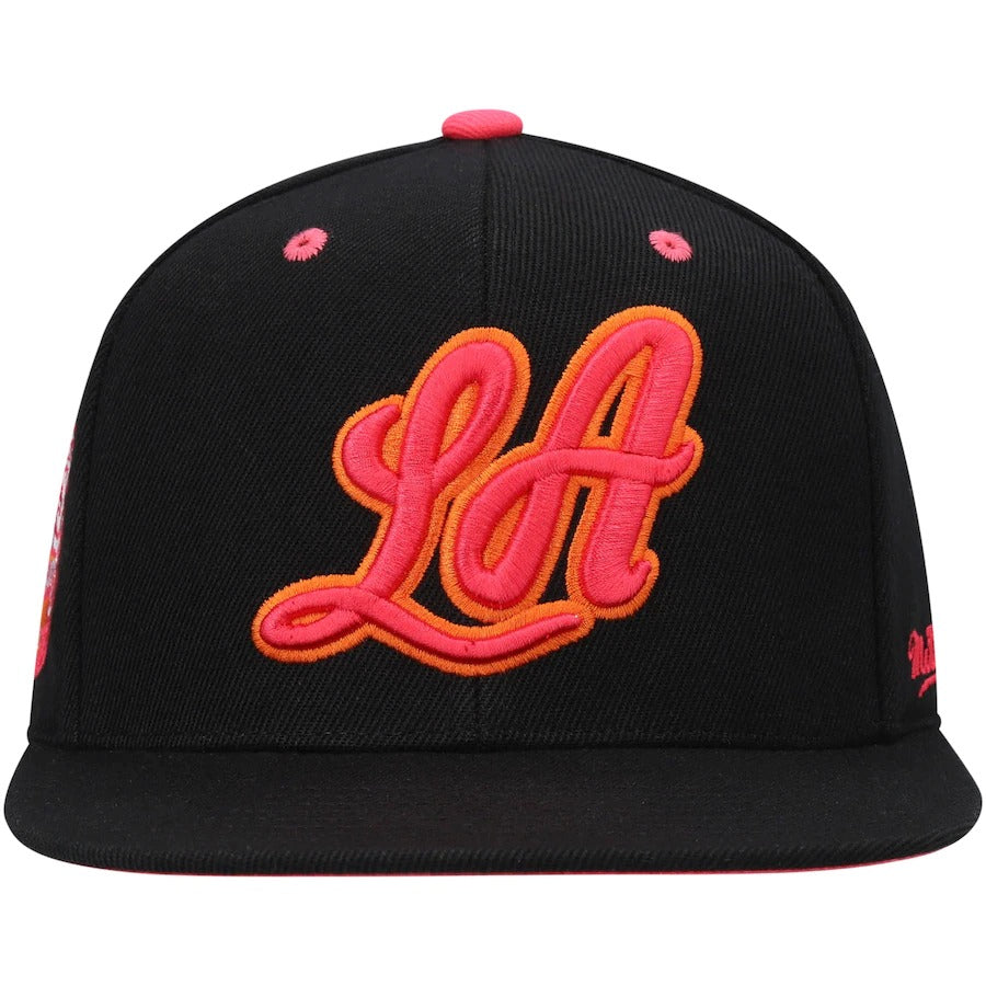 Mitchell & Ness x Lids Los Angeles Lakers Black 35th Anniversary Hardwood Classics Sunset Fitted Hat