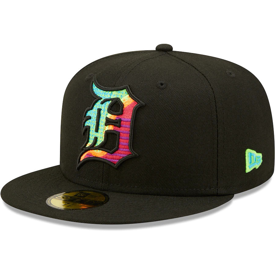 New Era Black Detroit Tigers Neon Fill 59FIFTY Fitted Hat