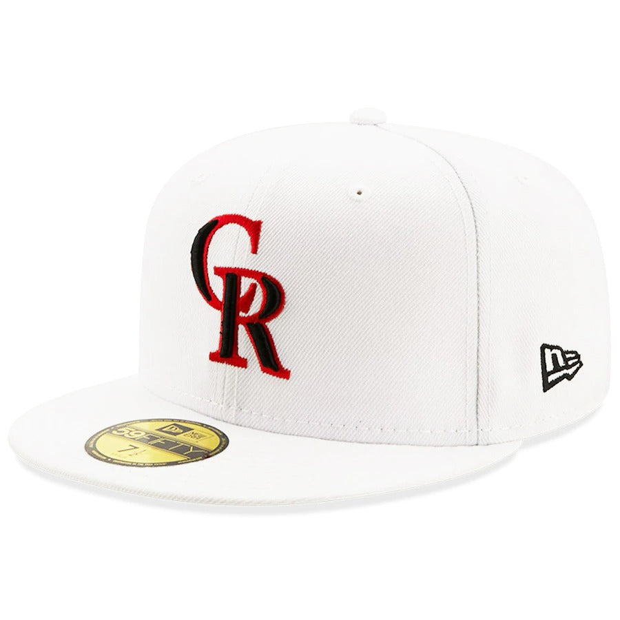 New Era Colorado Rockies White 2007 World Series Patch Red Undervisor 59FIFTY Fitted Hat
