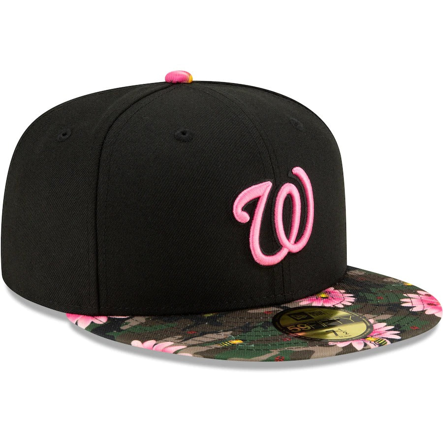 New Era Black Washington Nationals Floral Morning 59FIFTY Fitted Hat
