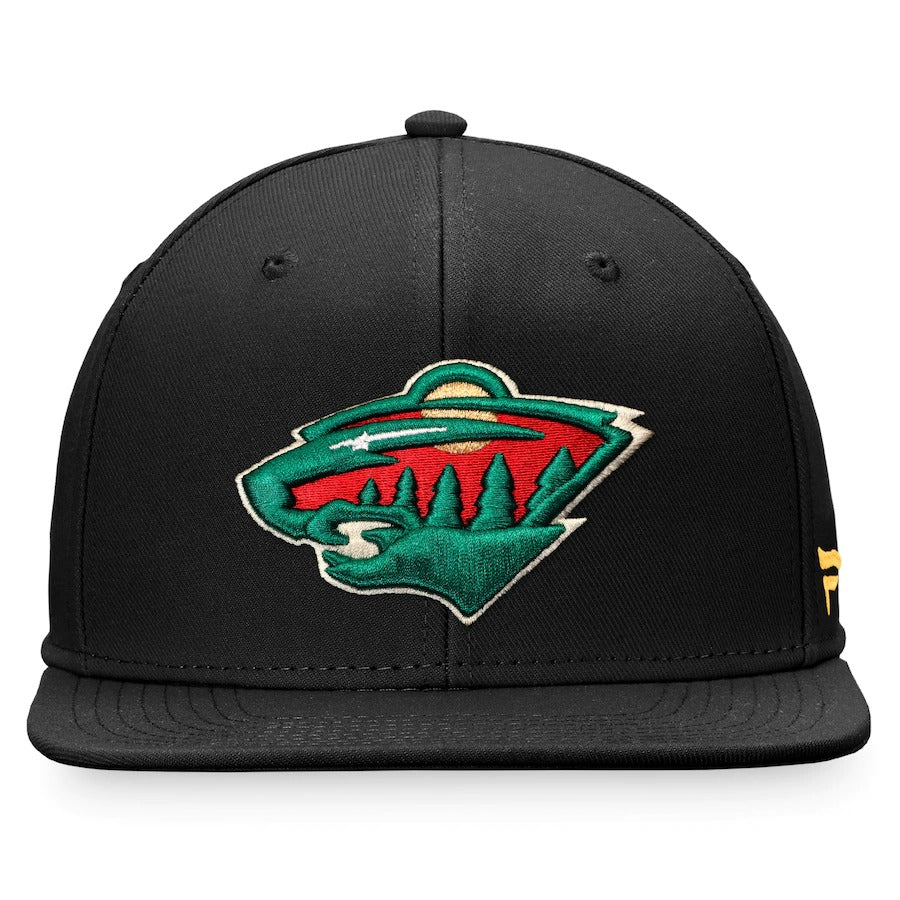 Fanatics Branded Black Minnesota Wild Core Primary Logo Fitted Hat