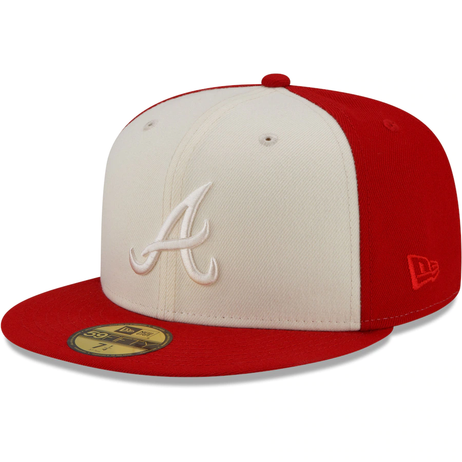 New Era Atlanta Braves Cream/Red Tonal Two-Tone 59FIFTY Fitted Hat