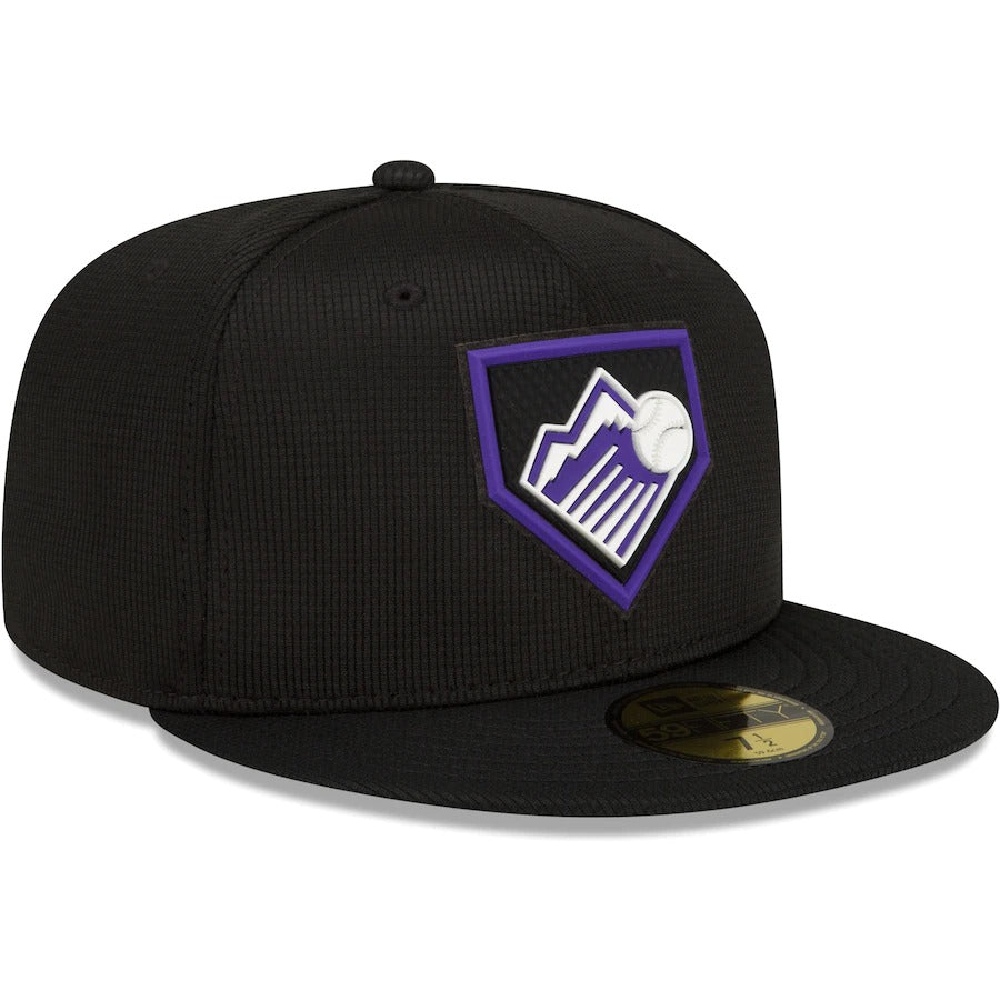 New Era Colorado Rockies Black/Purple 2022 Clubhouse 59FIFTY Fitted Hat