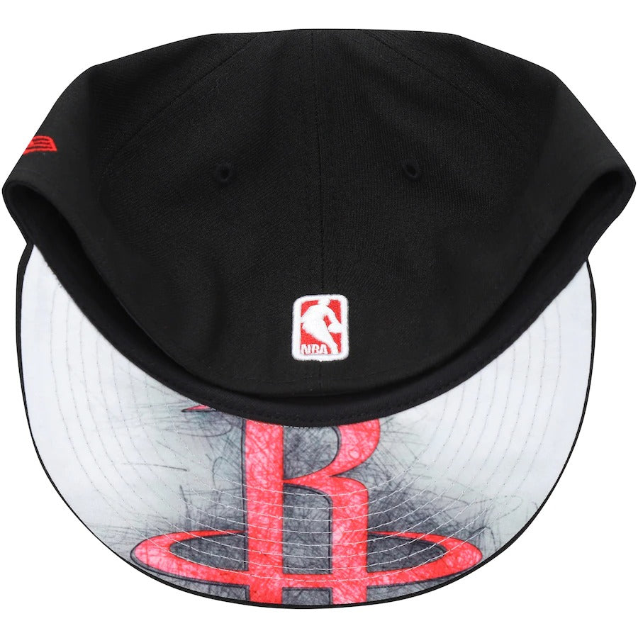 New Era Houston Rockets Black Team Wordmark 59FIFTY Fitted Hat