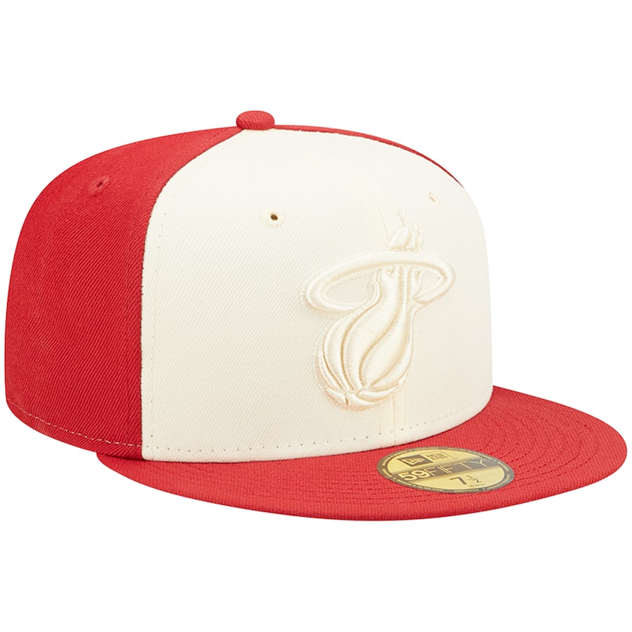 New Era Miami Heat Cream/Red Cork Two-Tone 59FIFTY Fitted Hat