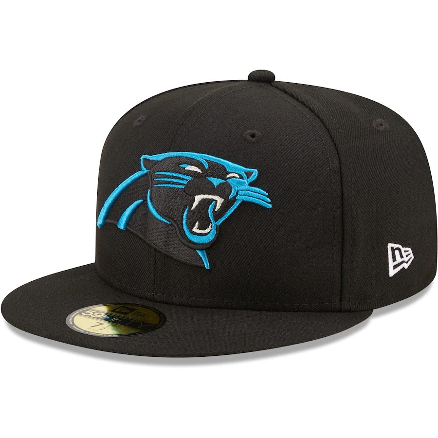 New Era Black Carolina Panthers 10th Anniversary Patch 59FIFTY Fitted Hat
