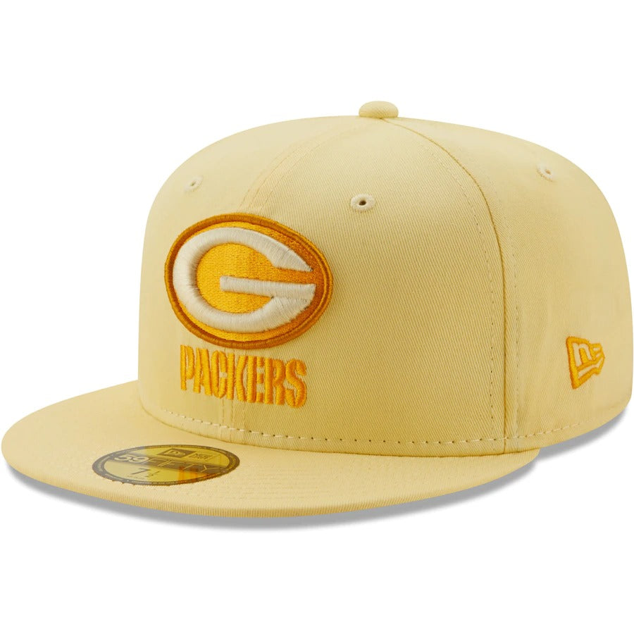 New Era Yellow Green Bay Packers 100 Seasons The Pastels 59FIFTY Fitted Hat