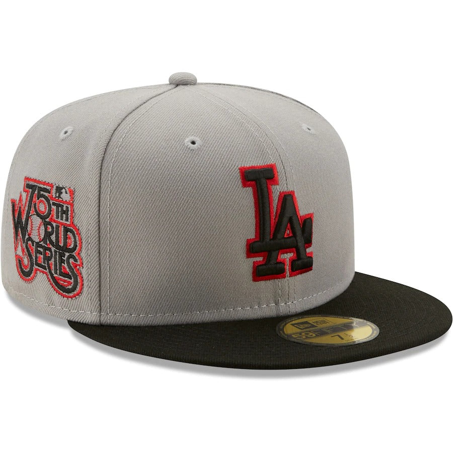 New Era Gray/Black Los Angeles Dodgers 1978 World Series Red Undervisor 59FIFTY Fitted Hat